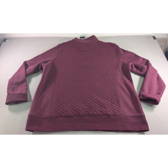 L. L. Bean Women's Quilted Quarter-Zip Pullover in Deep Wine Burgundy Size XL - Picture 11 of 13